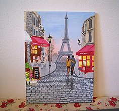 Obrazy - Paríž s postavami  A3 - 16496755_