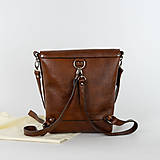 Batohy - Kožený batoh Lara (dollaro brown) - 16497358_