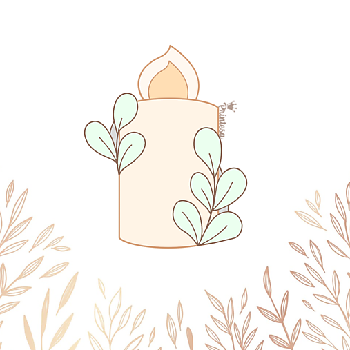 Príbory, varešky, pomôcky - Vykrajovačka Sviečka s listami - 16498024_