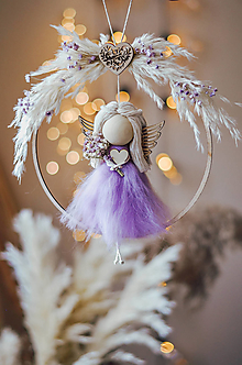 Dekorácie - Anjelik v kruhu, Purple - 16497615_