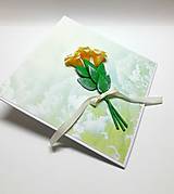 Papiernictvo - Pohľadnica ... kytica ruží (aj) k narodeninám II - 16499377_