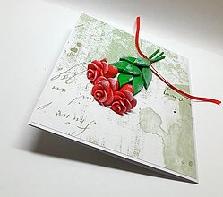 Papiernictvo - Pohľadnica ... kytica ruží (aj) k narodeninám I - 16499355_
