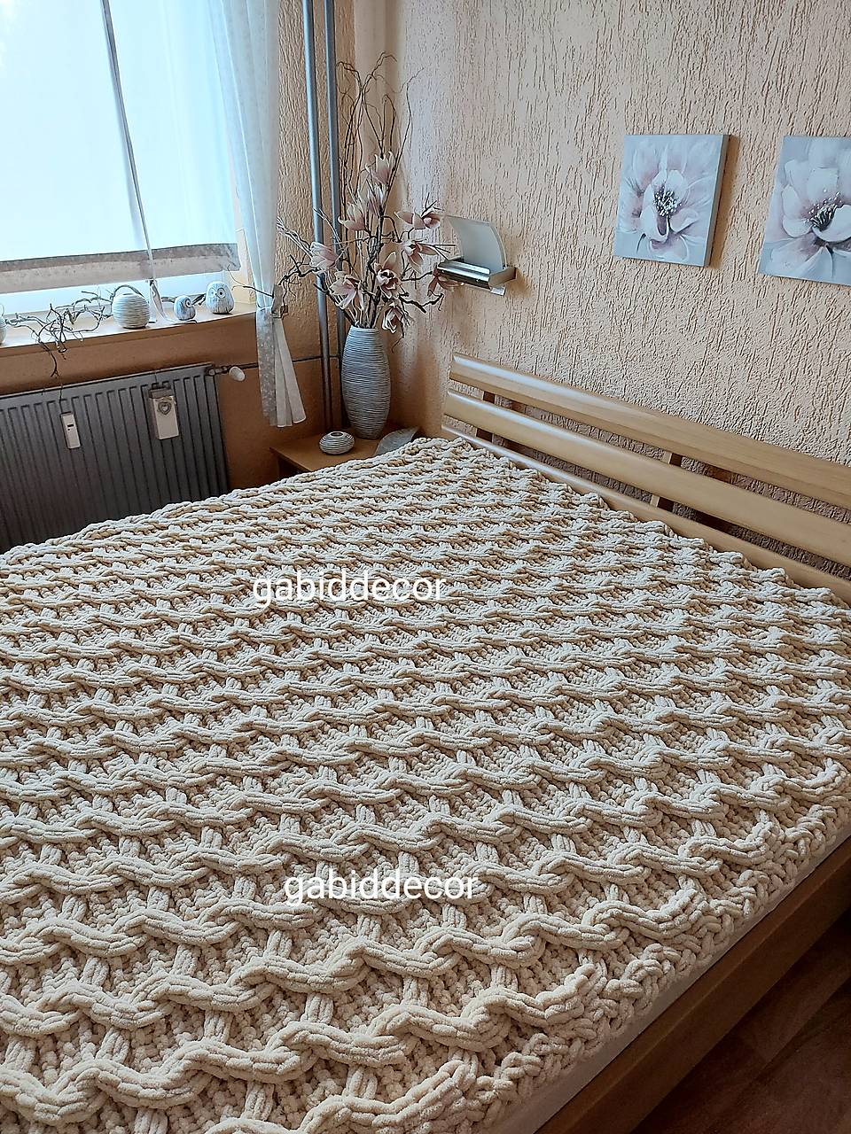 Deka z vlny puffy/prehoz na dvojposteľ  