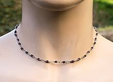 Náhrdelníky - Granát – retiazkový obojstranný náhrdelník, oceľ 316 L - 16498883_