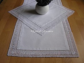 Úžitkový textil - ***Biely set  s háčkovaným lemom *** - 16500065_