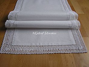 Úžitkový textil - ***Biely set  s háčkovaným lemom *** (obdlžník 35 cm 88 cm) - 16500069_