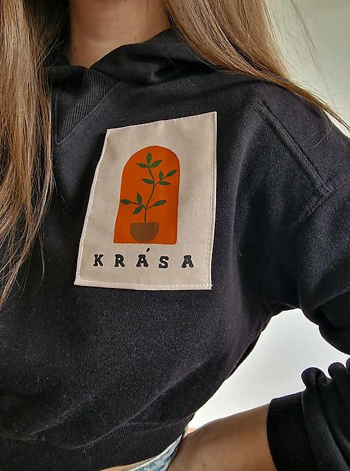 Upcyklovaná crop mikina 