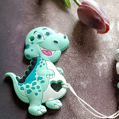 Silikónové hryzatko Dino