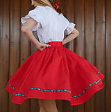 Sukne - Sukienka Červená s krojovkou - 16502104_