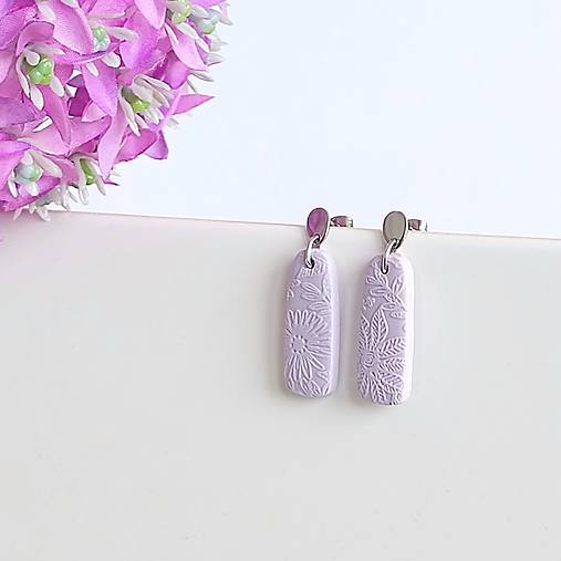Náušnice - Visiace náušnice "Violet" - chirurgická oceľ - 16501593_