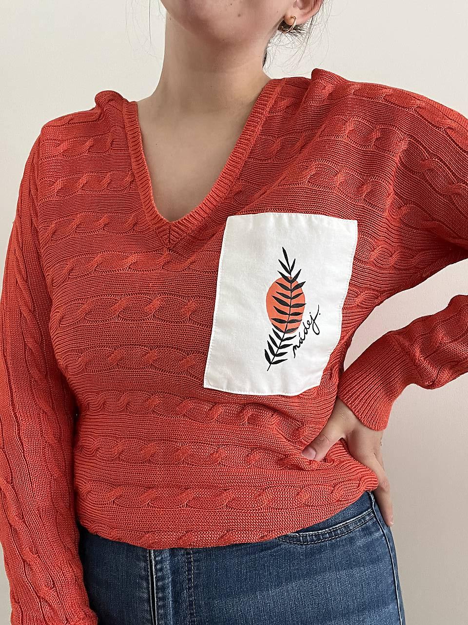 Upcyklovaný predĺžený sveter NÁDEJ