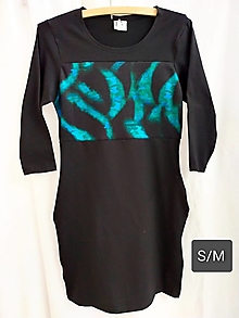 Šaty - Dámské černozelené šaty S/M - 16502899_