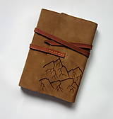 Papiernictvo - Kreslený kožený zápisník - cestovateľský dennik HORY A5 - 16504050_