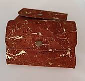 Peňaženky - Korková mini peňaženka zlaté odlesky - 16504950_