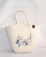 Kabelky - Květinová kabelka s kapsou a plátýnkem 2178 - 16503568_