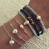 Náramky - Strieborný náramok s akvamarinom a perlou - kolekcia “Láskovo” - 16505079_