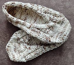 Ponožky, pančuchy, obuv - Pletené papuče z recyklovanej priadze - melír - 16504551_