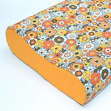 Úžitkový textil - Farebné kvety s oranžovou - obliečka na anatomický vankúš - 16503194_