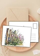 Papiernictvo - Pohľadnica " na jarnom plote" - 16503345_