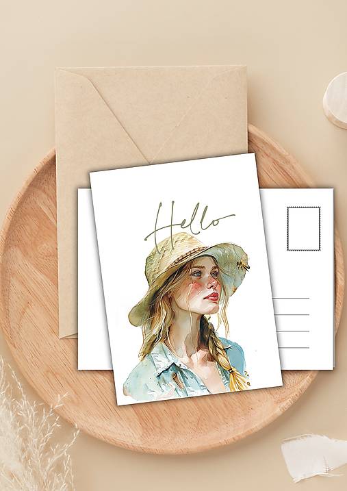Papiernictvo - Pohľadnica " včielka hello " - 16503365_