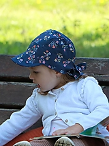 Detské čiapky - Letný detský šilt modrá lúka - 16508216_