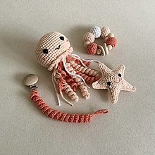 Hračky - Set s morskou hviezdicou / marhuľkovo-lososový (4 hračky) - 16506943_