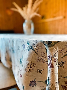 Úžitkový textil - Ľanový obrus ,,V zahradě" - 16506202_