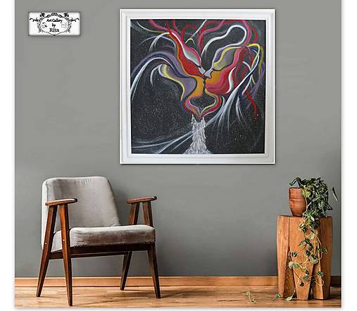 Obrazy - "Láska" ♥♥ maľba+rámik ZDARMA! - 16508126_