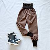 Detské oblečenie - Softshellové nohavice hnedé prechodné (jarné) - 16506951_