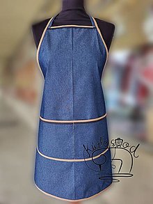 Úžitkový textil - Riflová zásterka 70cm - 16507894_