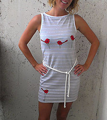 Šaty - Zľava 50% - Dámske maľované šaty - Dress Beige - 16507990_