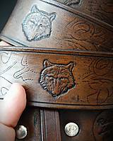 Pánske doplnky - Pánsky poľovnícky opasok z hovädzej hladenice Wolf - 16507410_