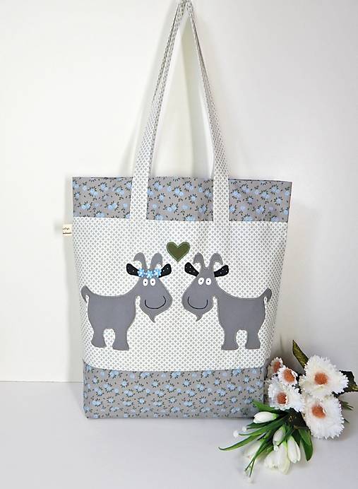 Nákupné tašky - Nákupná taška - kozička + capko - 16507261_