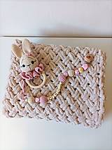 Detský textil - Ružový set pre bábätko Zajka - 16506760_
