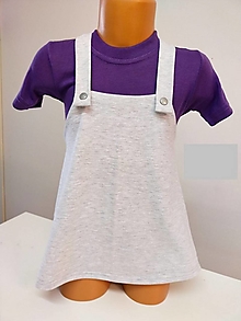 Detské oblečenie - Dětské laclové šaty šedé - 16506609_