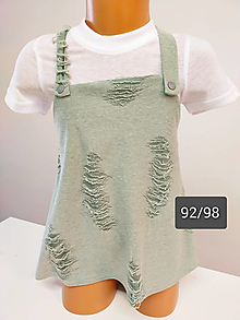 Detské oblečenie - Dětské laclové šaty zelené - 16506620_