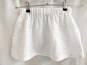 Detské oblečenie - Dětská mušelinová sukně bílá - 16506855_