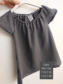 Detské oblečenie - Dětské mušelinové šaty šedé - 16506893_
