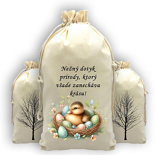 Iné tašky - Dekoračné vrecko KAČIATKO b - 16507695_