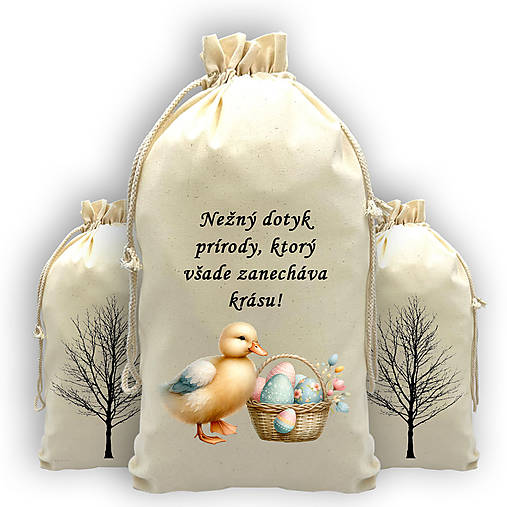 Iné tašky - Dekoračné vrecko KAČIATKO c - 16507699_