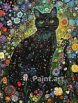 Grafika - Čierna mačka - fantasy (č.95) - 16506411_