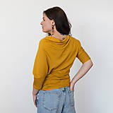 Topy, tričká, tielka - Žltý asymetrický top / tričko - 16510397_
