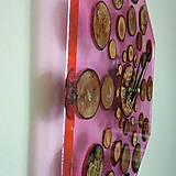 Hodiny - Hodiny hexagon wood&pink resin - 16508869_