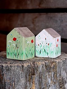 Dekorácie - Lúčne domčeky zo starého dreva (Ľubovoľný pár (uviesť farby v poznámke)) - 16508588_