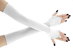 Rukavice - Dámské svadobné rukavice bielé 002 - 16511272_