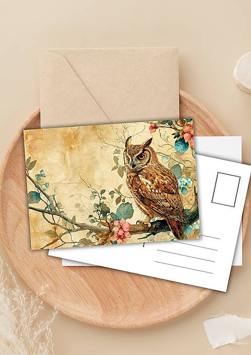 Papiernictvo - Pohľadnica z kolekcie " fauna life " výr - 16509462_