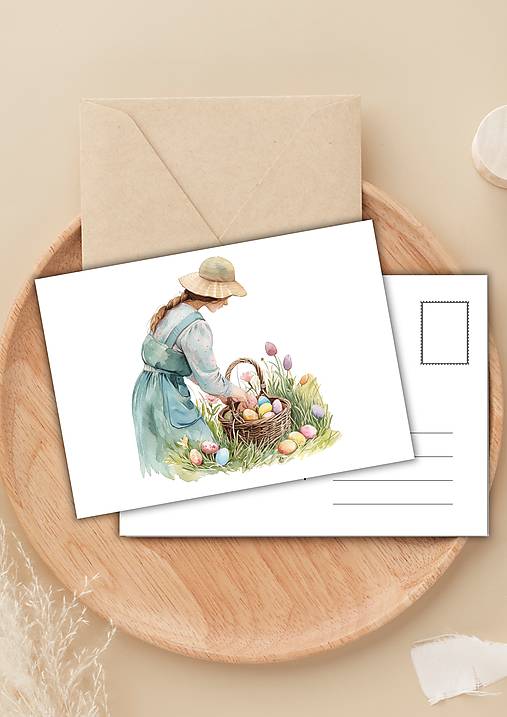Papiernictvo - Pohľadnica " chystanie sa na Veľkú noc" - 16509557_