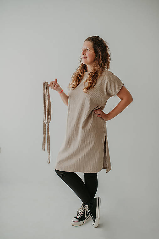 Šaty - Menčestrové šaty OZZY s opaskom - 16508906_