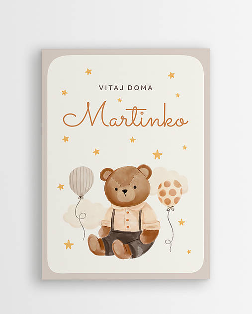 Grafika - VITAJ DOMA Personalizovaný plagát k narodeniu dieťaťa  - 16511382_