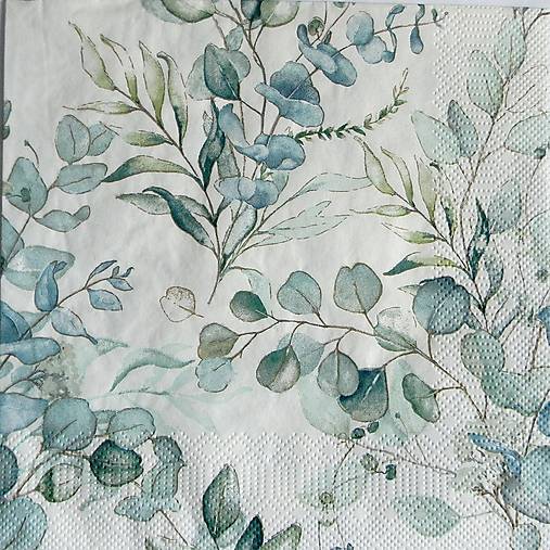 Papier - Tyrkysové halúzky - servítka - 16508623_